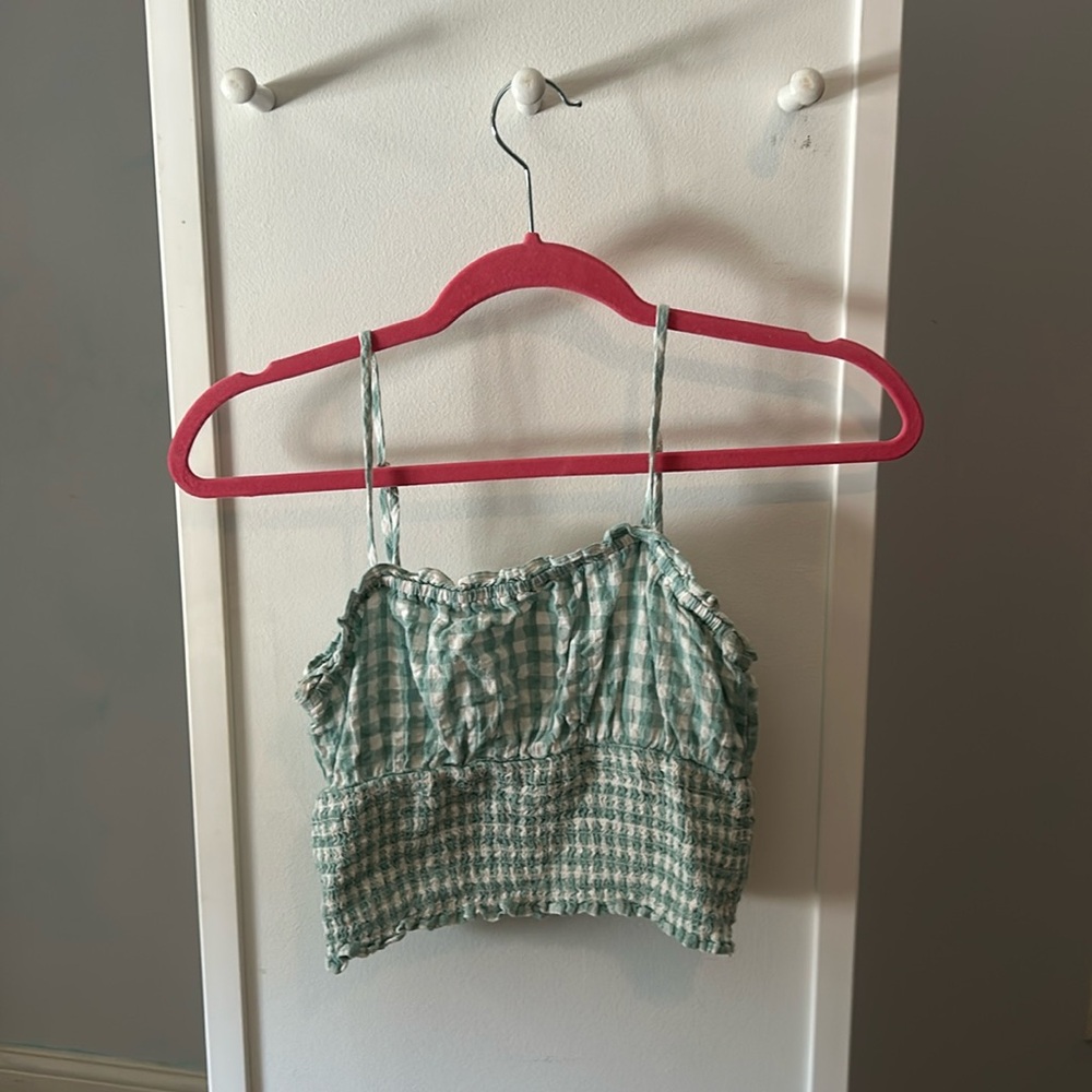 Women’s Extra Small Cropped Plaid Tank